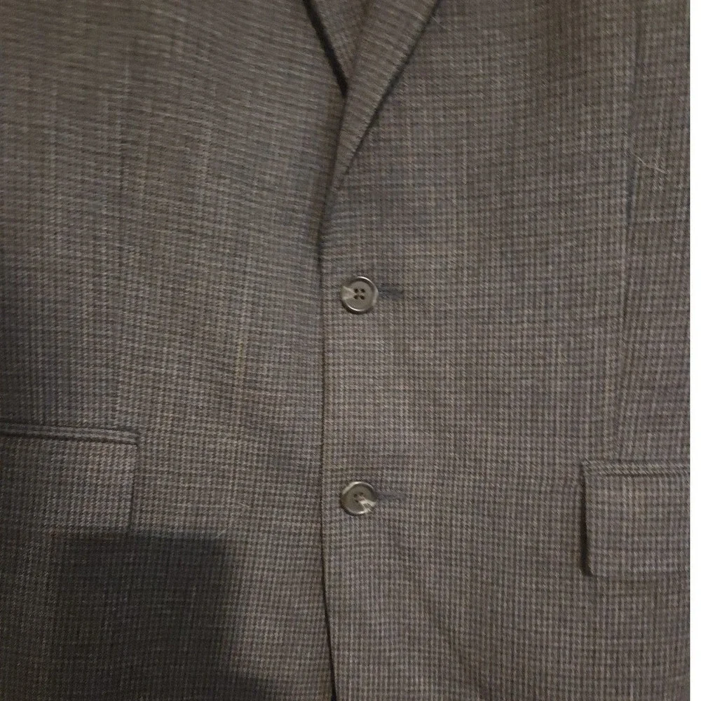Lauren Ralph Lauren Grey Wool Micro Check Two Button Blazer Men's 41R Sport Coat